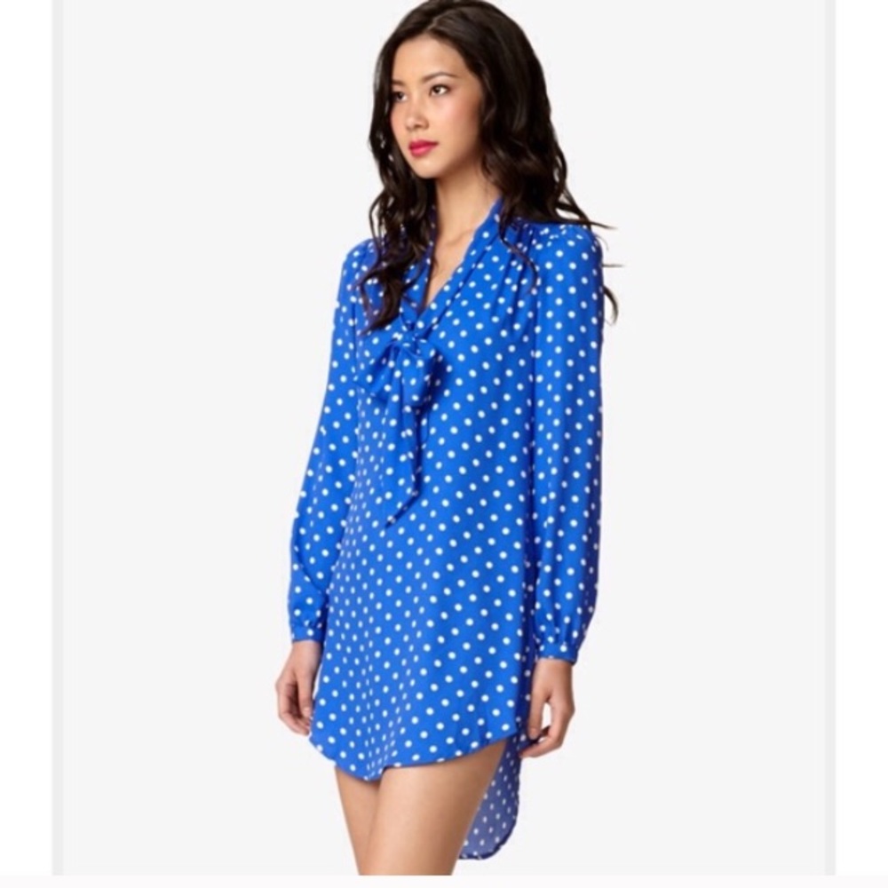Forever 21 Essentials HighLow Polka Dot Shirtdress